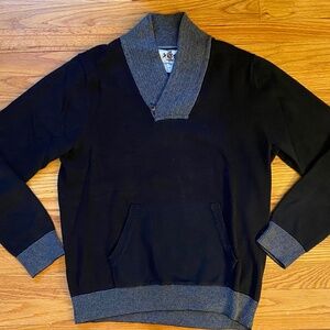 Express Men’s Black and Gray Large Sweater